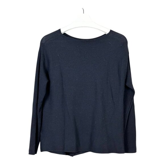 Lafayette 148 Lightweight Wool Crew Neck Sweater Black - Picture 2 of 8